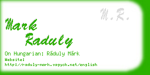 mark raduly business card